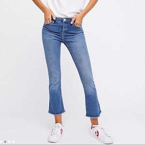 Free People Straight Leg Crop Jeans